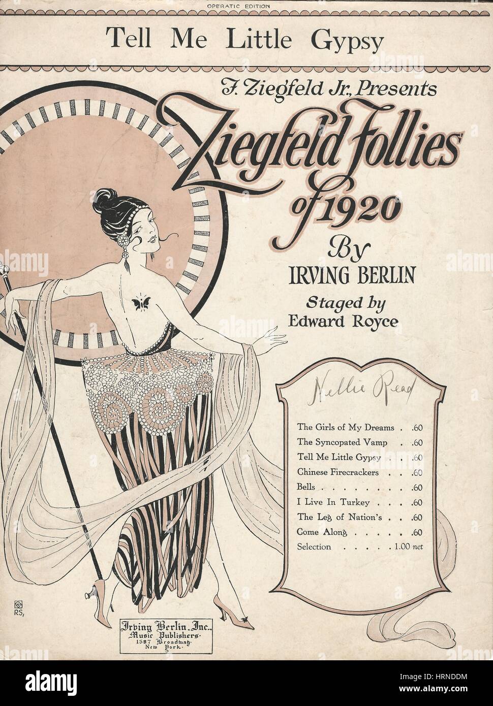 "Ziegfeld Follies of 1920" Musical Sheet Music Cover Stock Photo Alamy
