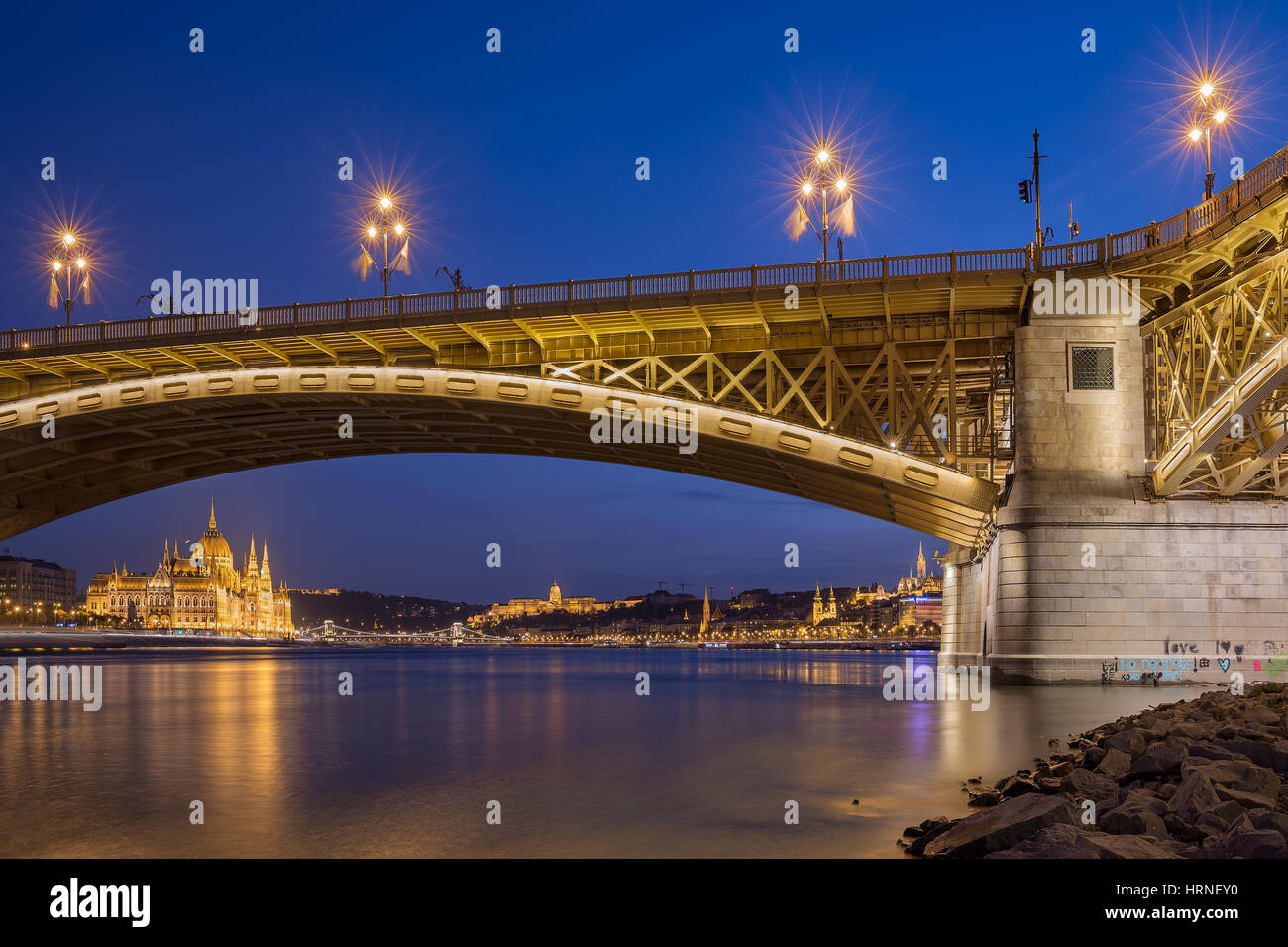 Sunset on margaret bridge hi-res stock photography and images - Alamy
