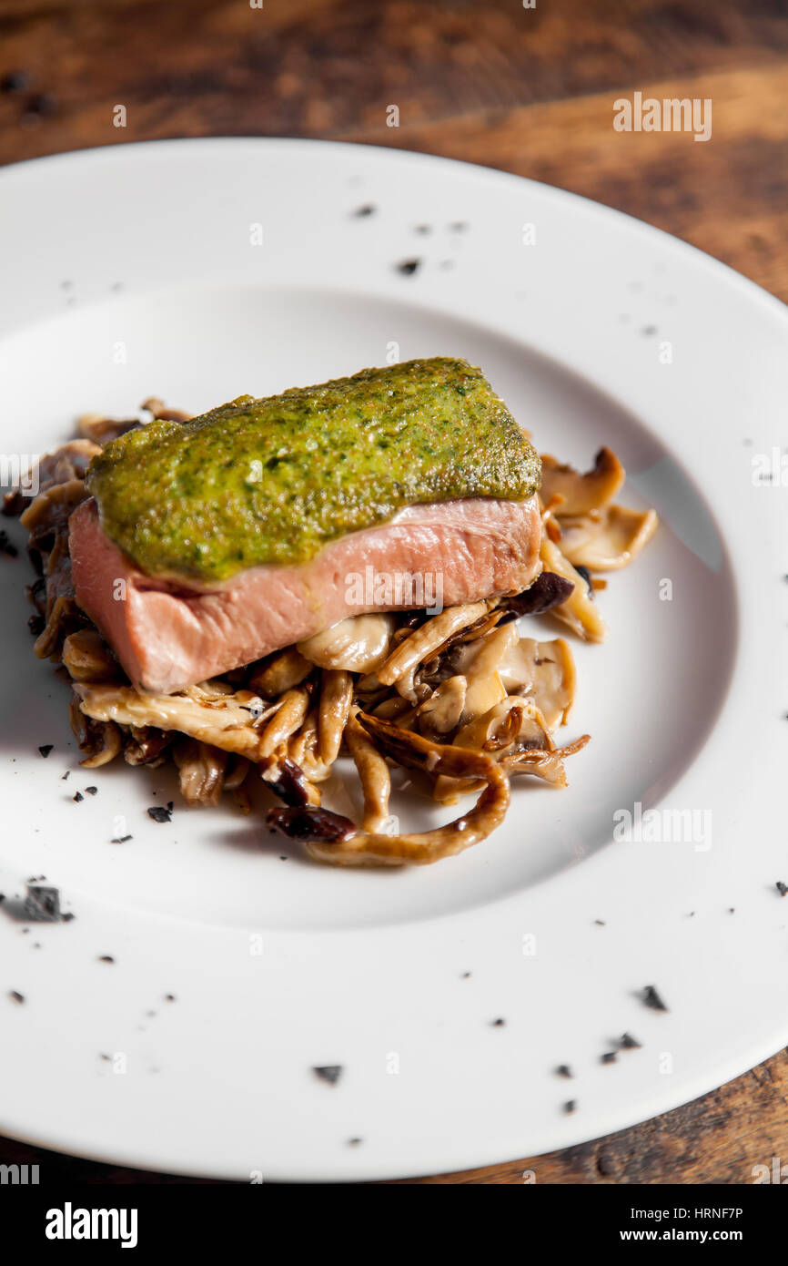 Meat with mushrooms Stock Photo - Alamy