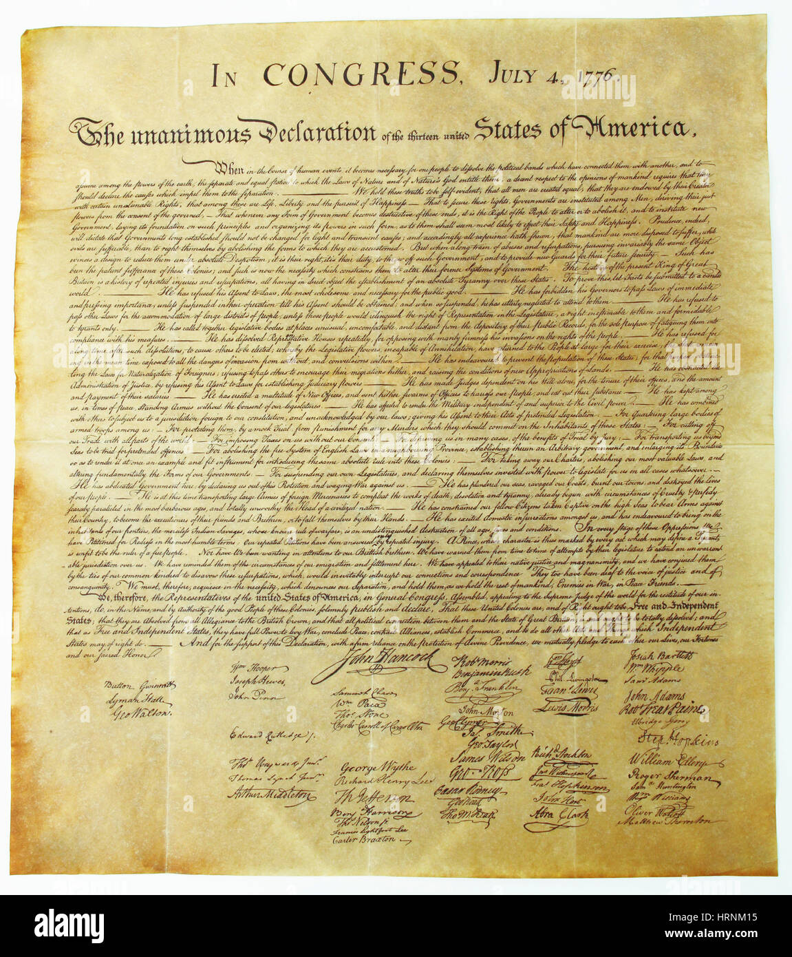 Declaration of Independence Stock Photo