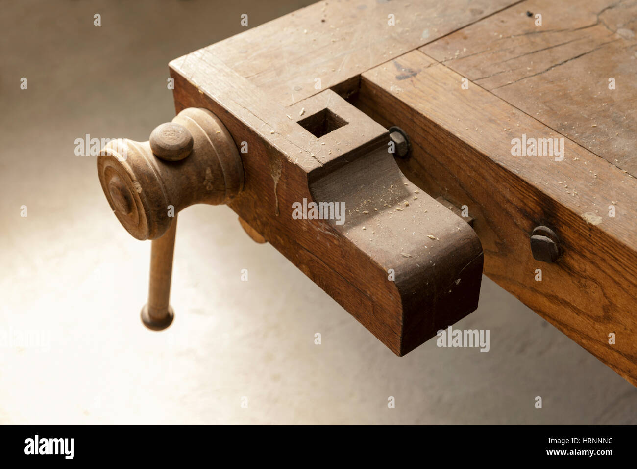 Old carpenter's wood clamp close up Stock Photo Alamy