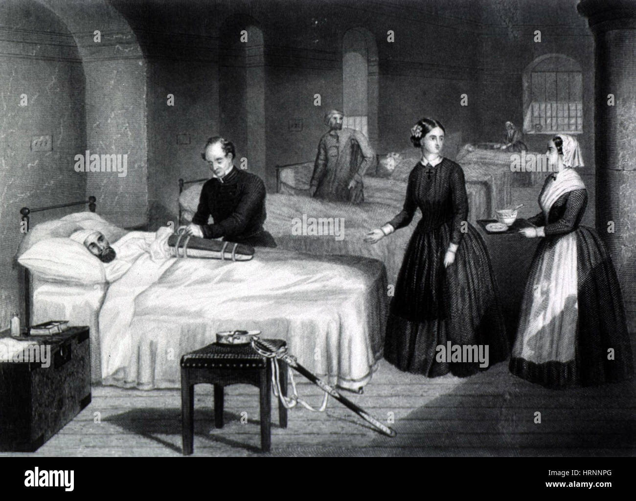 Crimean War, Florence Nightingale at Scutari Stock Photo