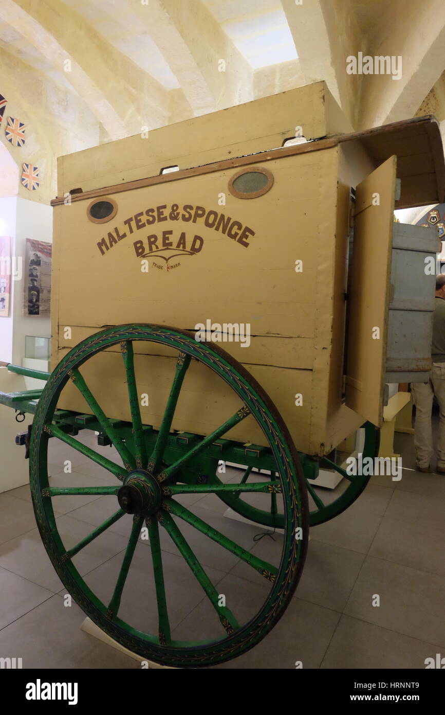 Bread Wagon, Malta at War Museum, Valletta, Malta Stock Photo