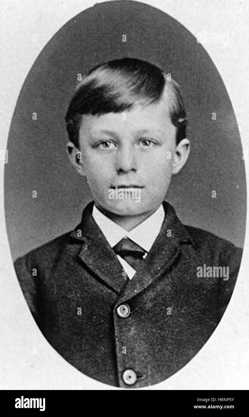 Young Wilbur Wright, 1870s Stock Photo