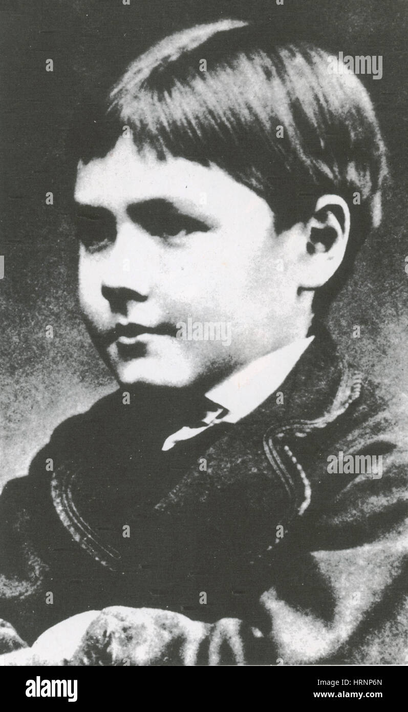 Young Rudyard Kipling, 1860s Stock Photo