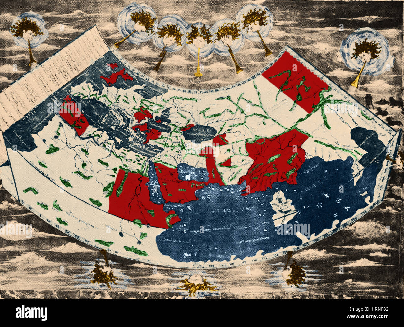 Ptolemy's World Map Stock Photo