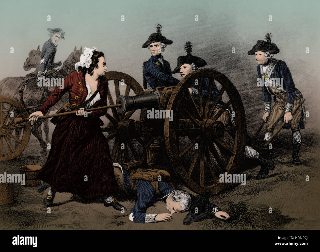 Molly Pitcher at the Battle of Monmouth, 1778 Stock Photo - Alamy