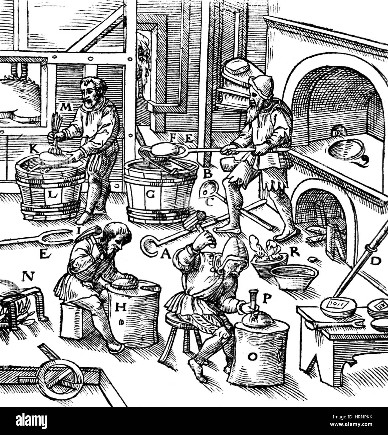 De Re Metallica, Metallurgy Workshop, 16th Century Stock Photo