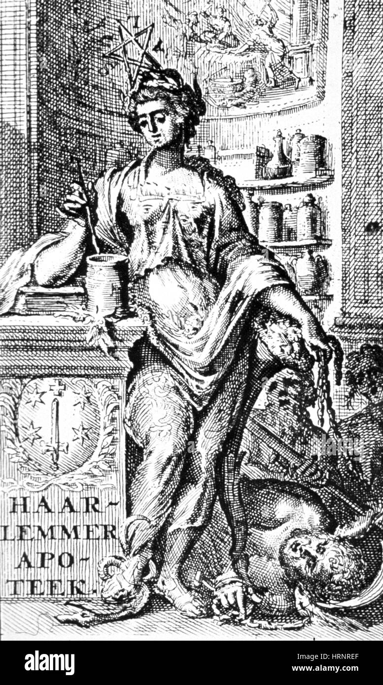 Hygeia, Greek Goddess of Health Stock Photo