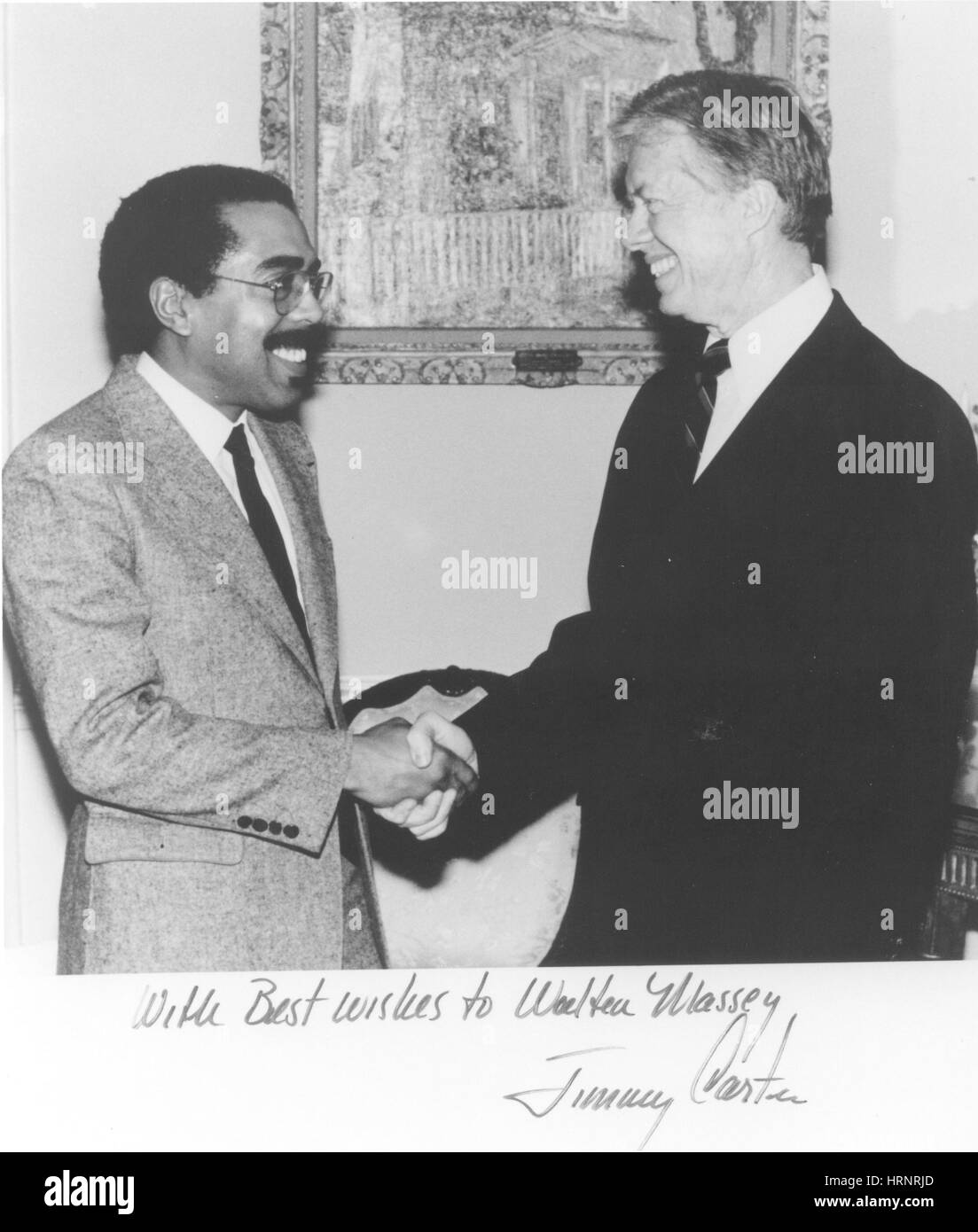 Walter E. Massey and Jimmy Carter Stock Photo