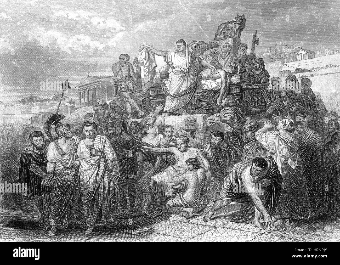 Funeral of Julius Caesar, 44 BC Stock Photo