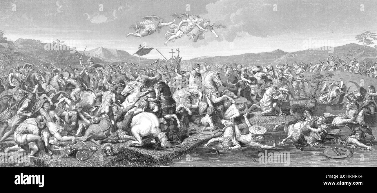 Battle of the Milvian Bridge, 312 AD Stock Photo