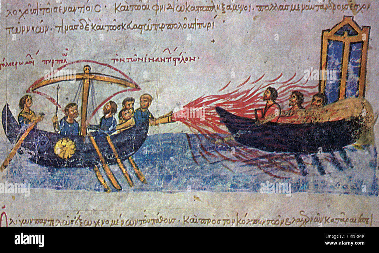 Greek Fire, Medieval Weaponry Stock Photo