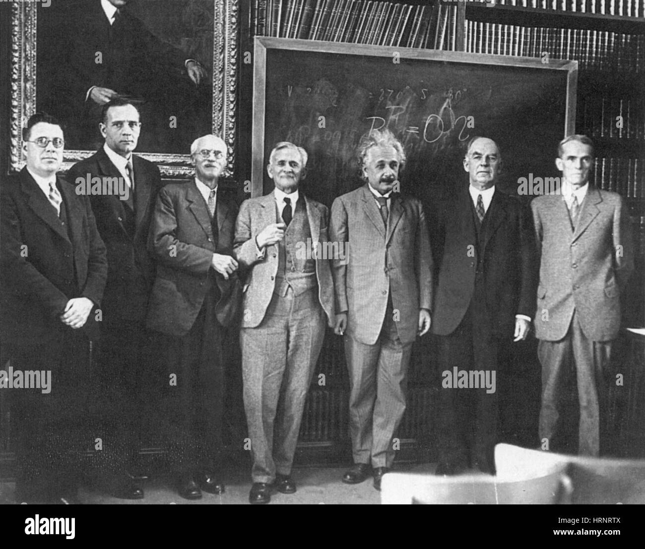 Albert Einstein, Albert Michelson and Others, 1931 Stock Photo