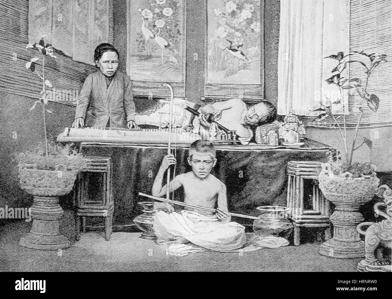 Chinese Opium Den 1899 Stock Photo Alamy