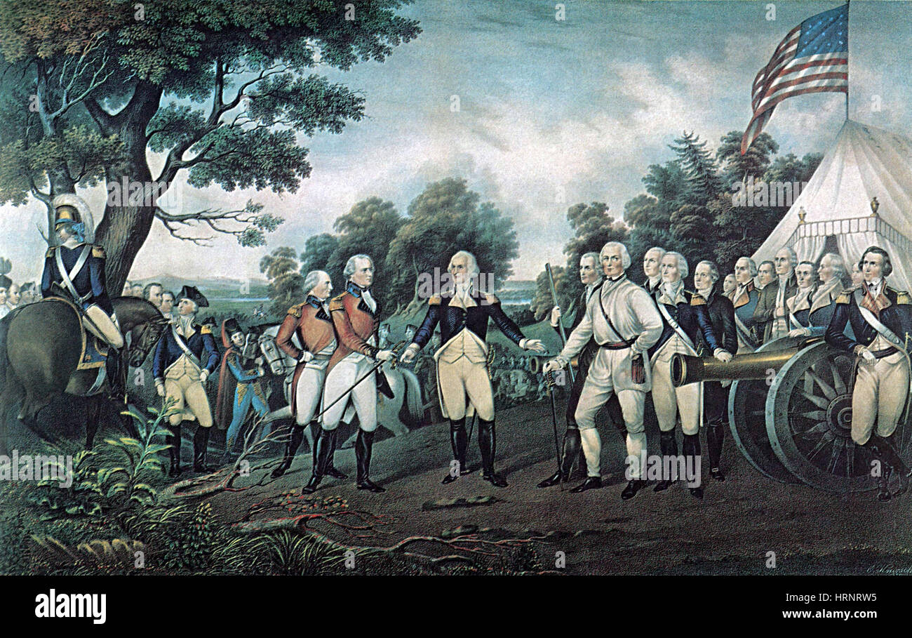 Surrender of General Burgoyne, 1777 Stock Photo