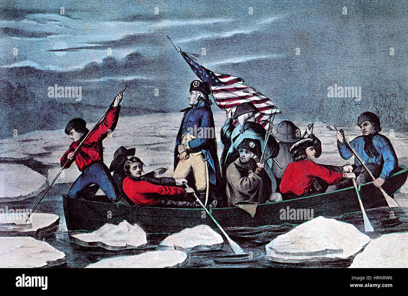 George Washington Crossing the Delaware, 1776 Stock Photo
