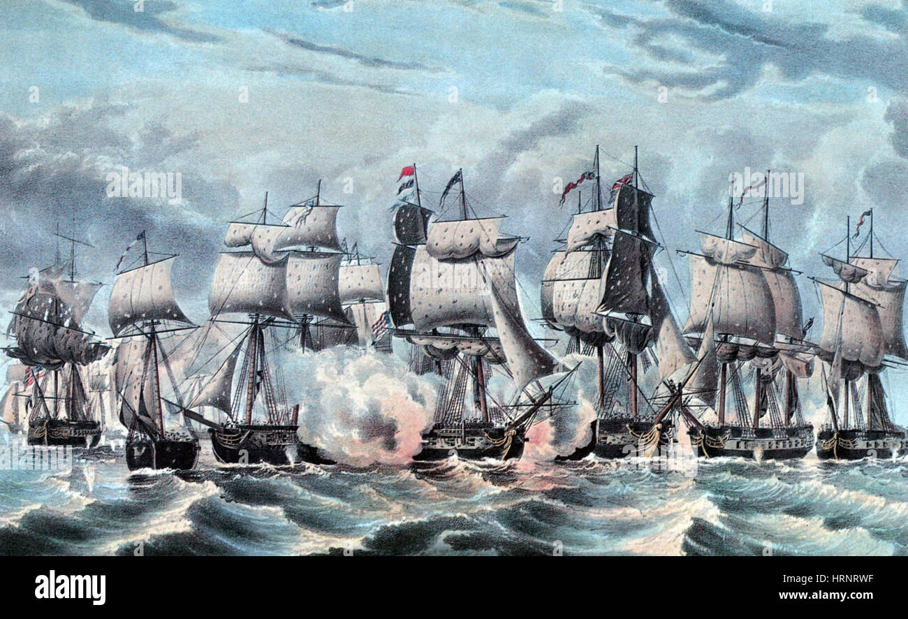 War of 1812, American Victory at Lake Erie, 1813 Stock Photo