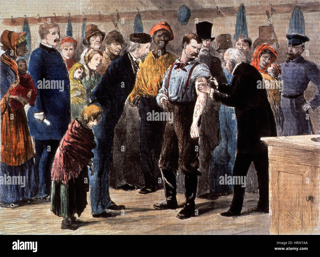 Vaccination of the Poor, 1872 Stock Photo