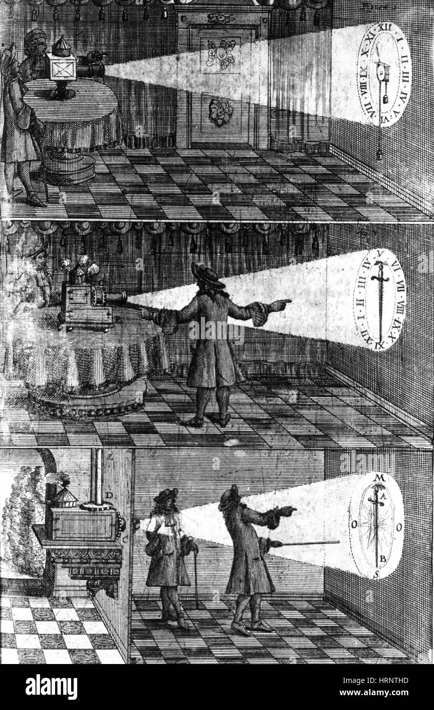Zahn Light Projection Apparatus, 1685 Stock Photo