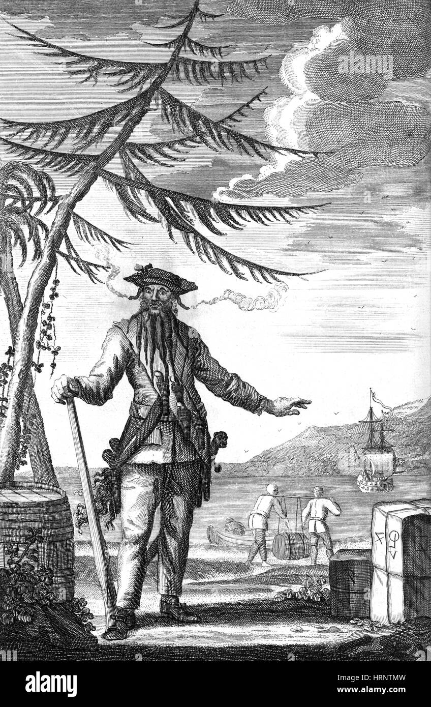 Blackbeard, Edward Teach, English Pirate Stock Photo