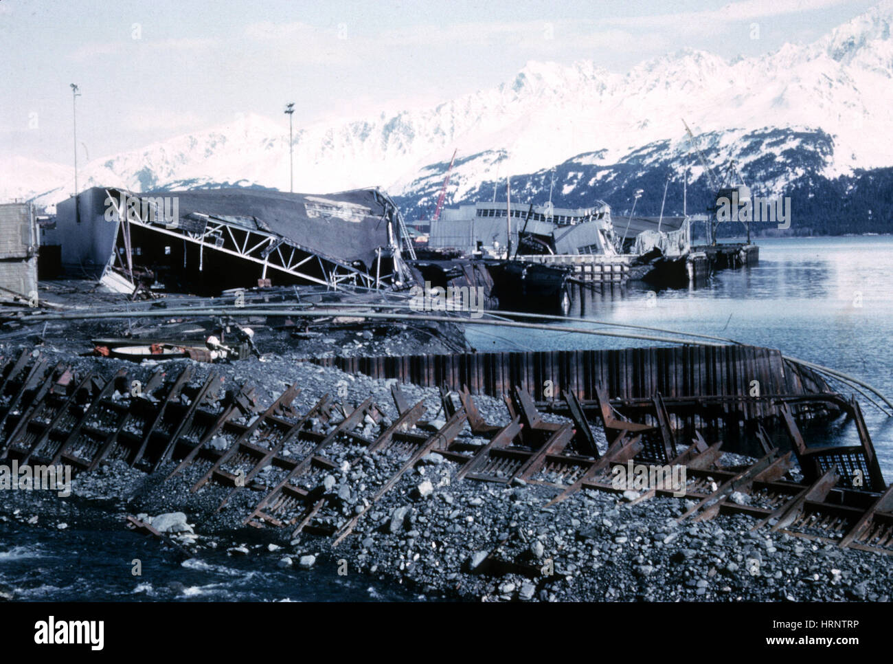 Great Alaskan Earthquake and Tsunami, 1964 Stock Photo
