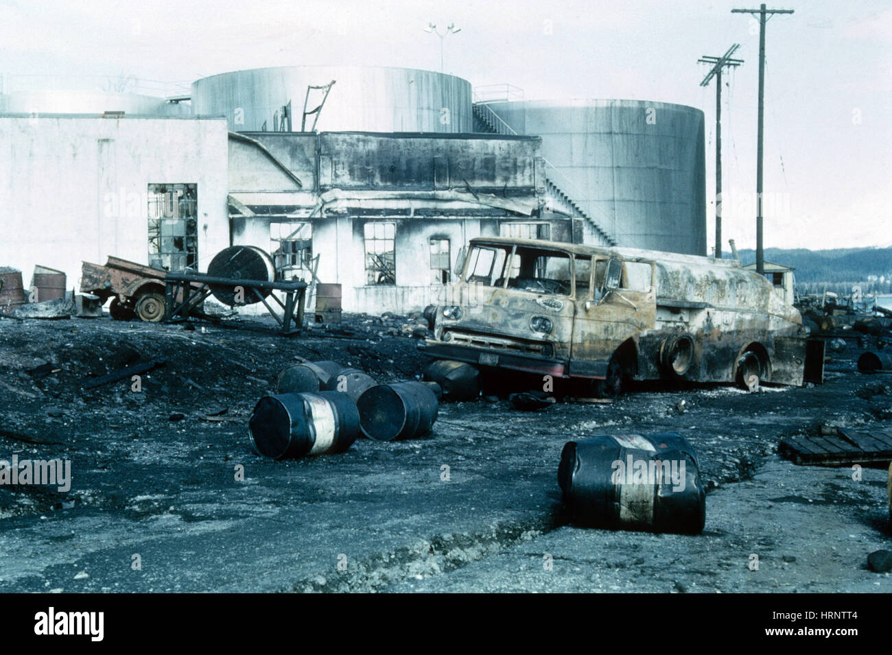 Great Alaskan Earthquake and Tsunami, 1964 Stock Photo