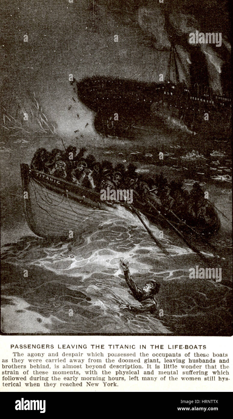 Sinking of the RMS Titanic, 1912 Stock Photo