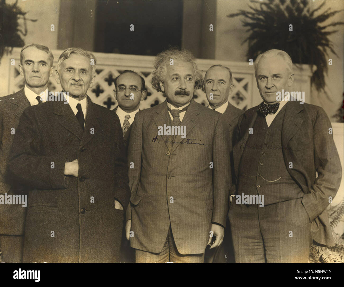 Michelson, Einstein and Millikan, 1931 Stock Photo