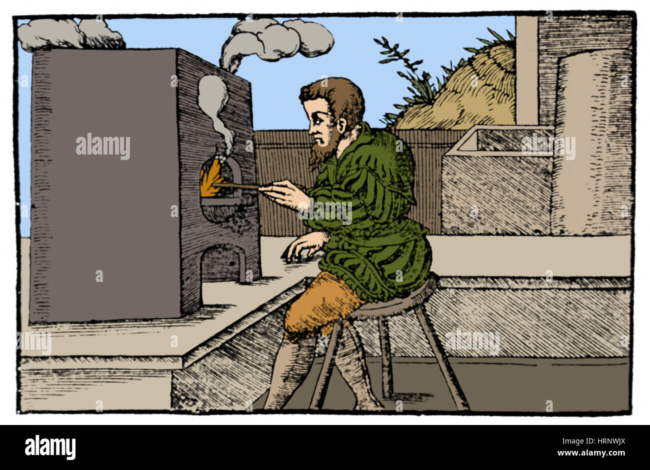 De Re Metallica, Cupellation Furnaces Stock Photo Alamy