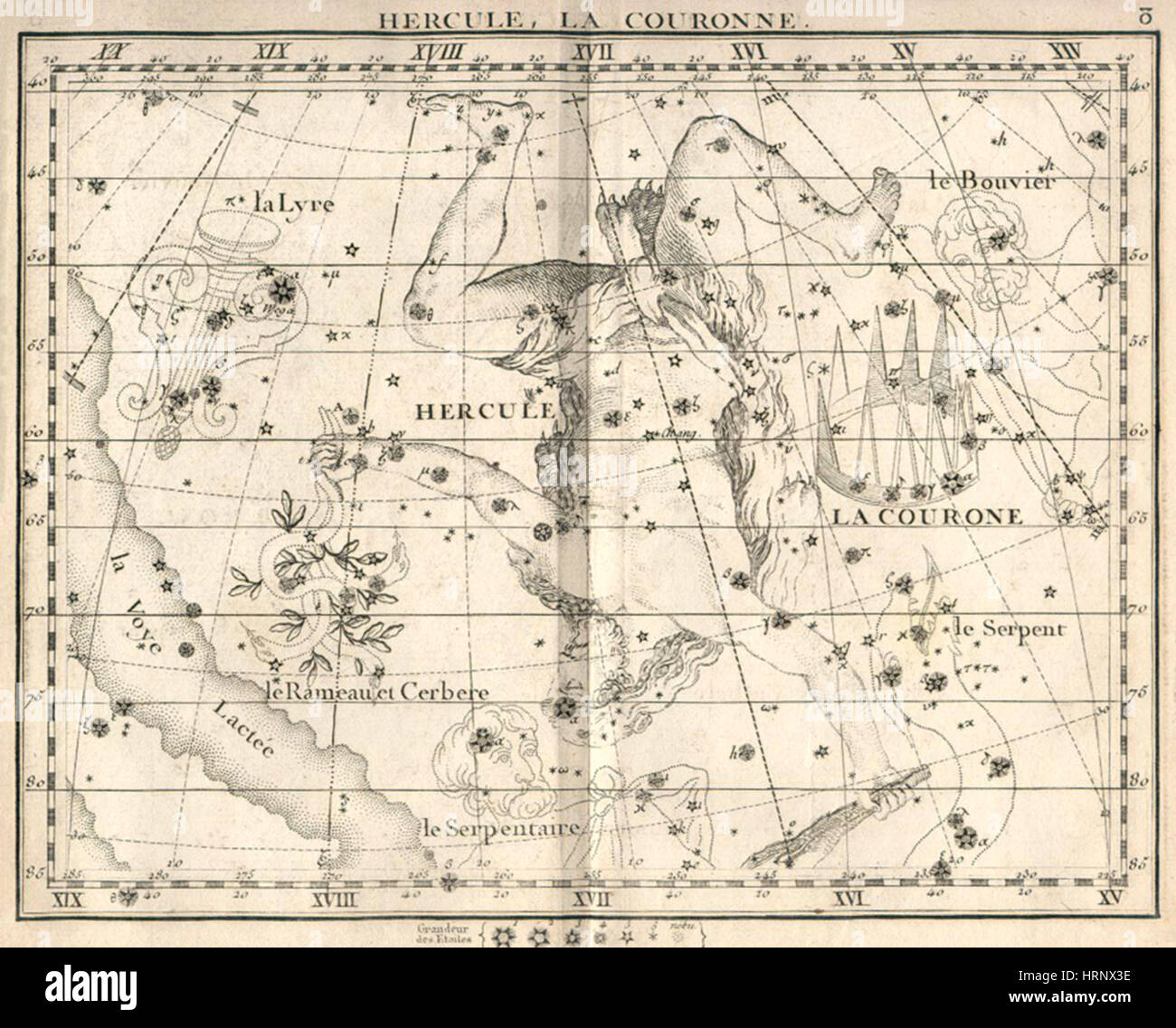 Hercules Constellation, 1729 Stock Photo
