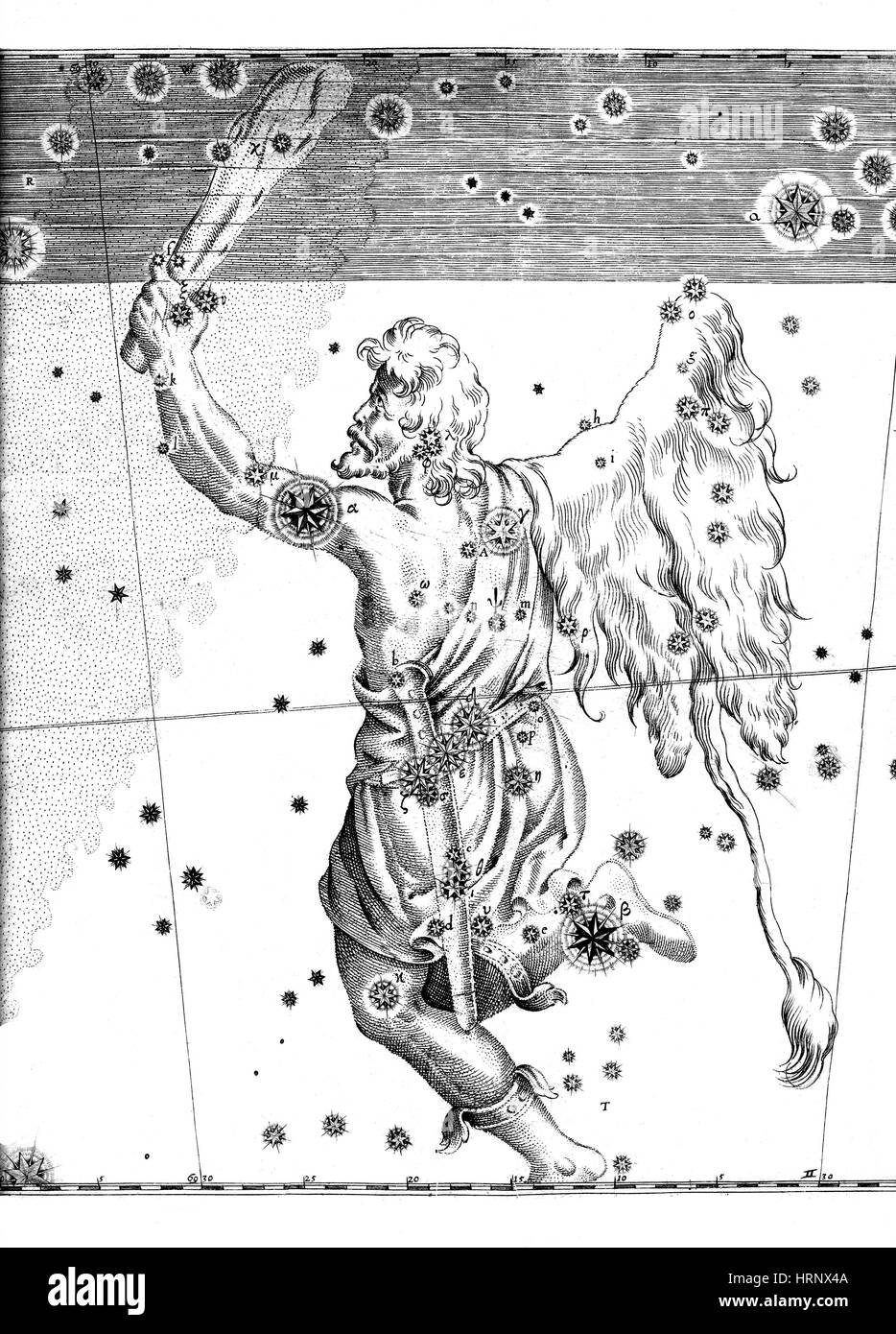 Orion Constellation, 1661 Stock Photo