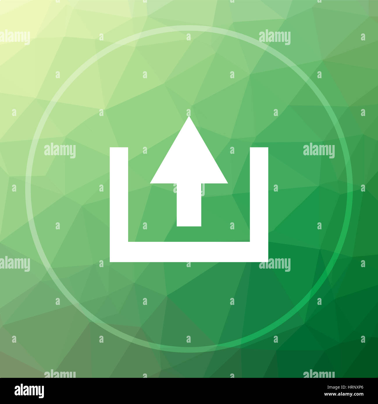 Upload icon. Upload website button on green low poly background Stock ...