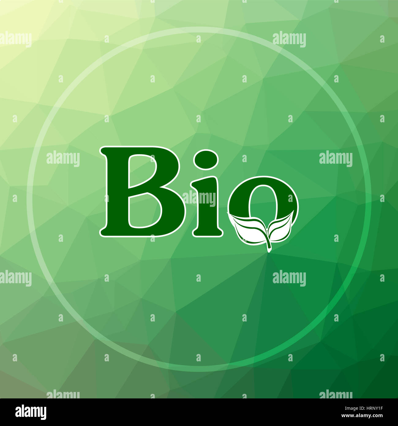 Bio icon. Bio website button on green low poly background Stock Photo ...