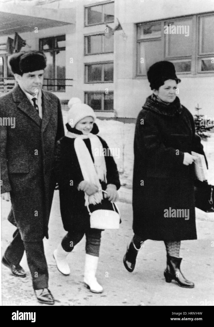 Cosmonaut Komarov and Family, 1967 Stock Photo