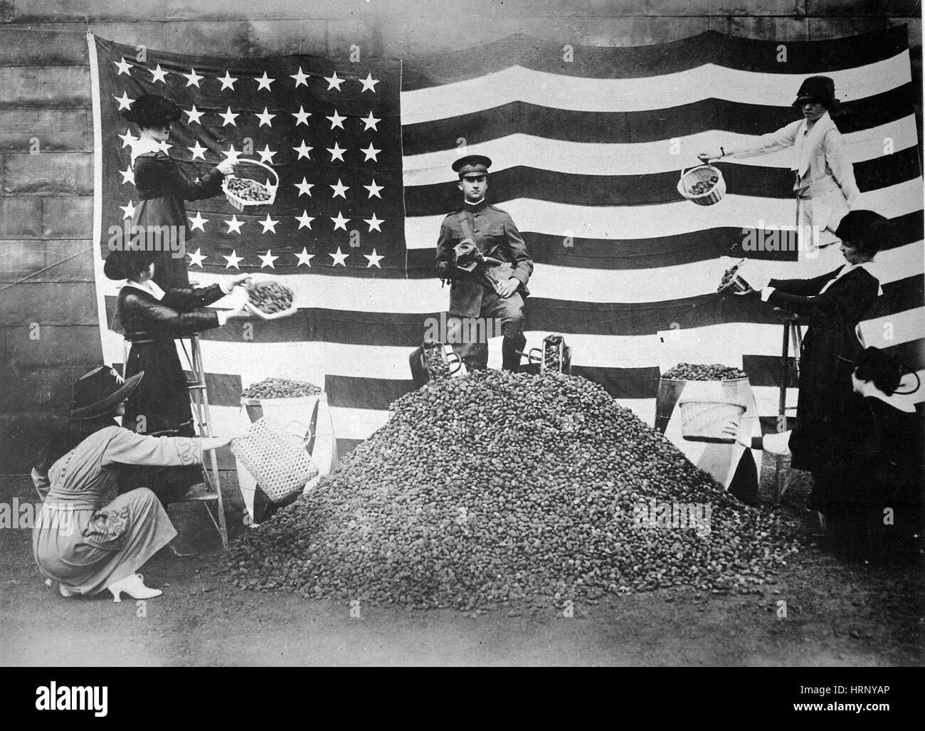 WWI, Peach Stone Campaign, 1918 Stock Photo
