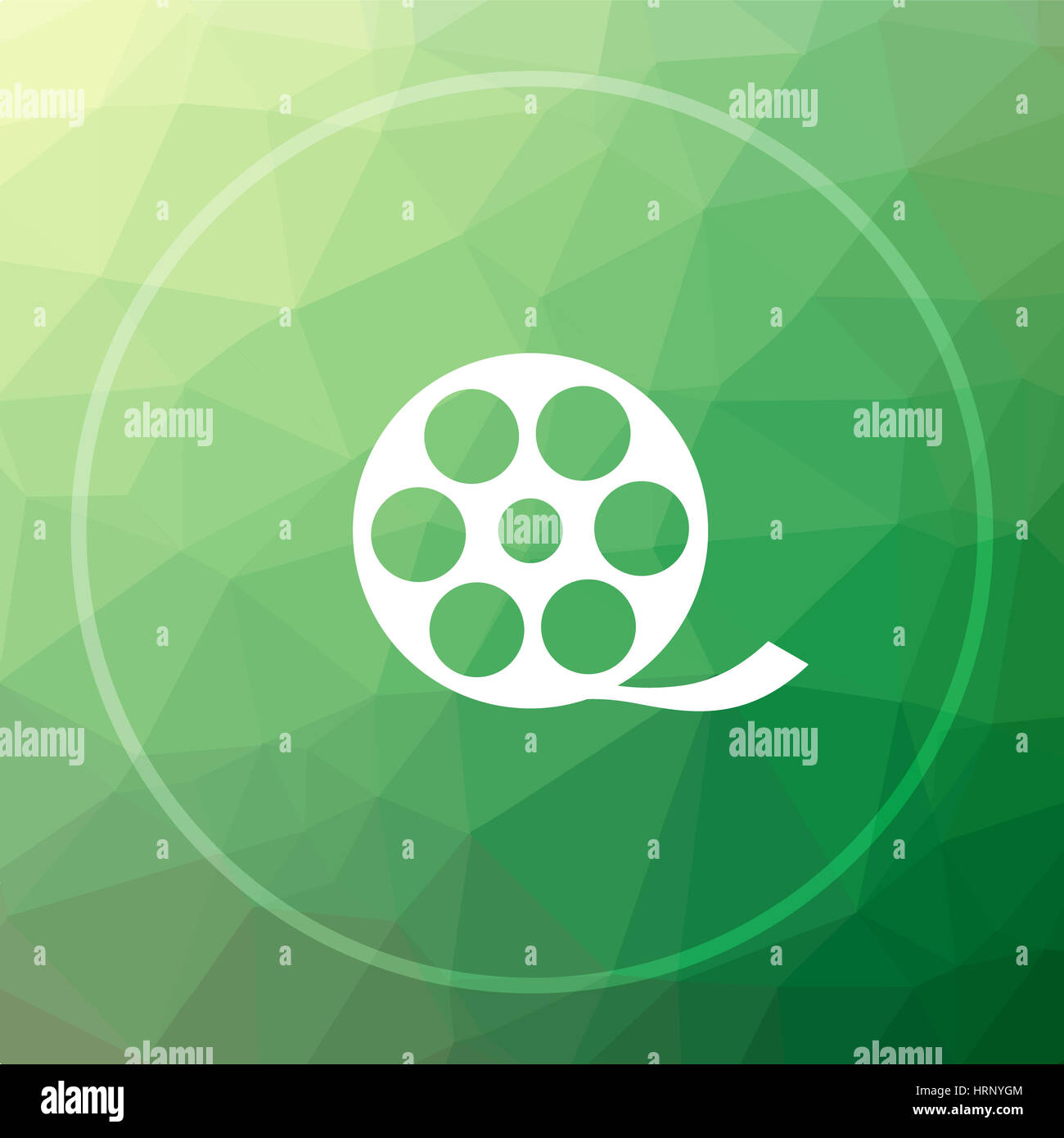 Video icon. Video website button on green low poly background Stock ...