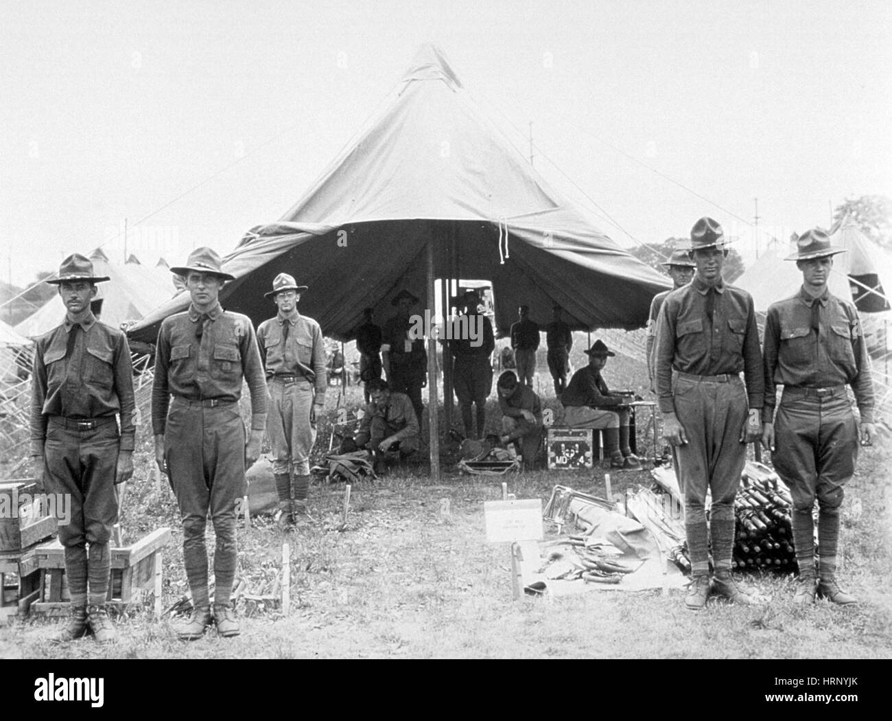 WWI, Hospital Collecting Station, Admission Tent Stock Photo