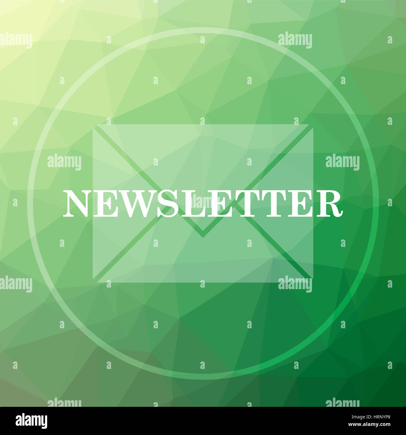 Newsletter Icon Newsletter Website Button On Green Low Poly Background Stock Photo Alamy