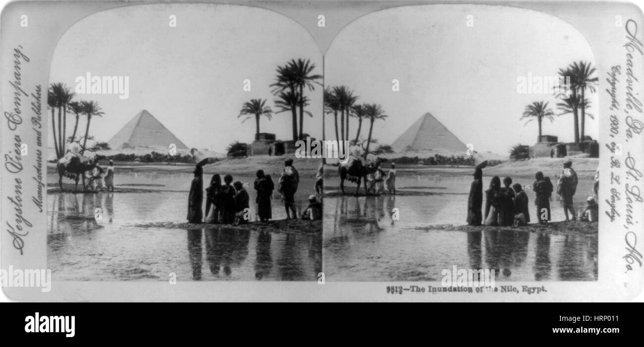 Nile Floodwaters, 1900 Stock Photo