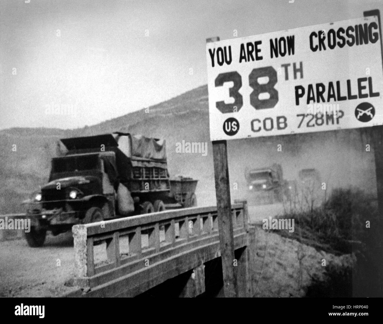 Korean War, 38th Parallel, 1950 Stock Photo