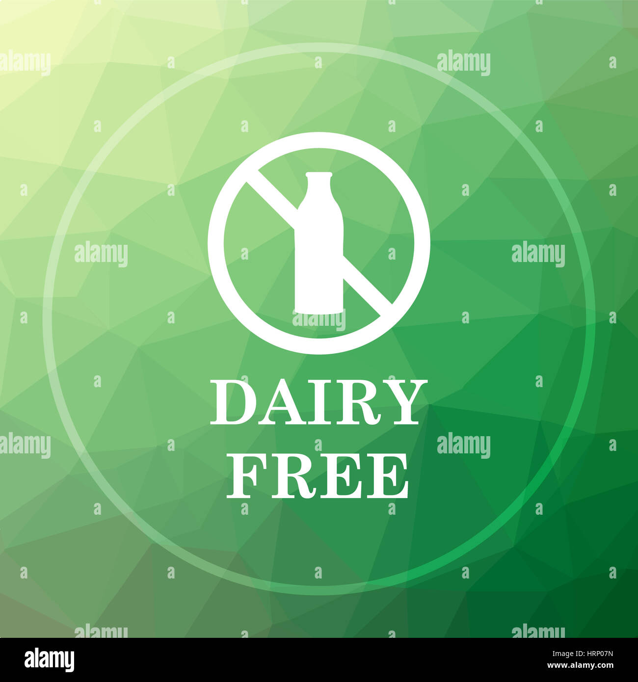 Dairy free icon. Dairy free website button on green low poly background
