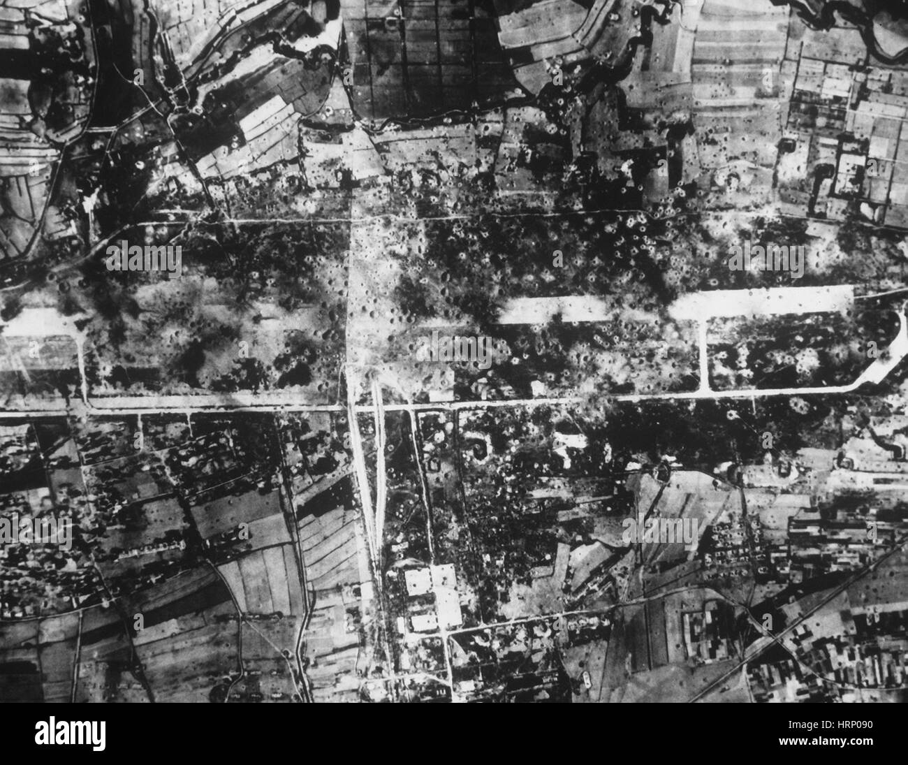 Korean War, Bombed Pyongyang Airfield, 1952 Stock Photo