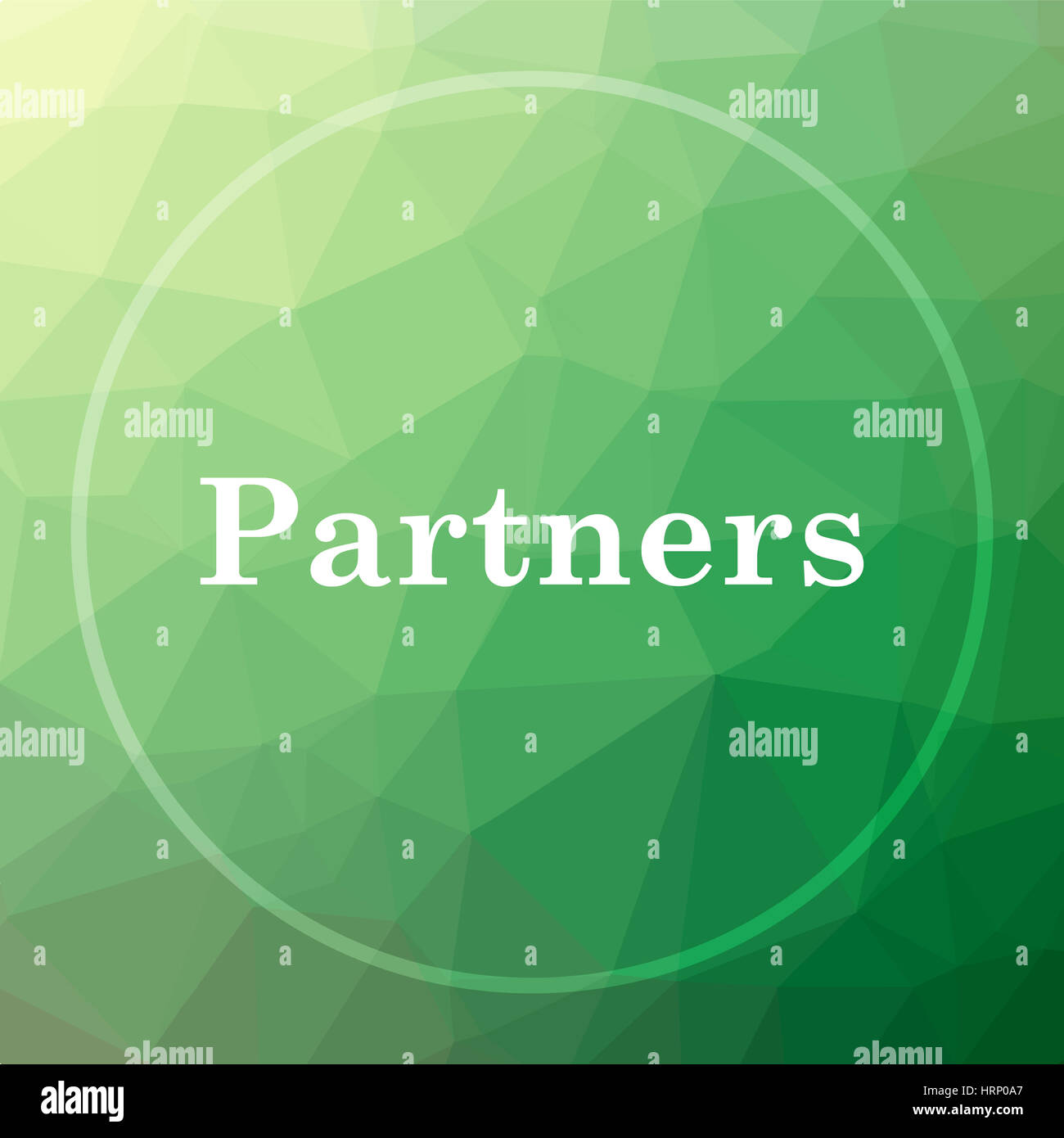 Partners icon. Partners website button on green low poly background ...