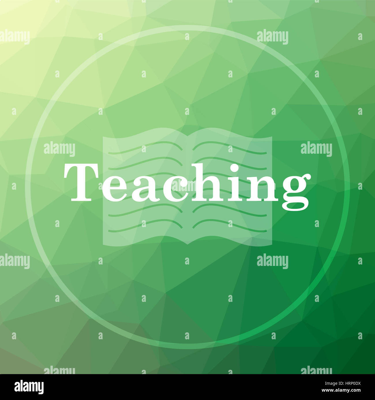 Teaching icon. Teaching website button on green low poly background ...