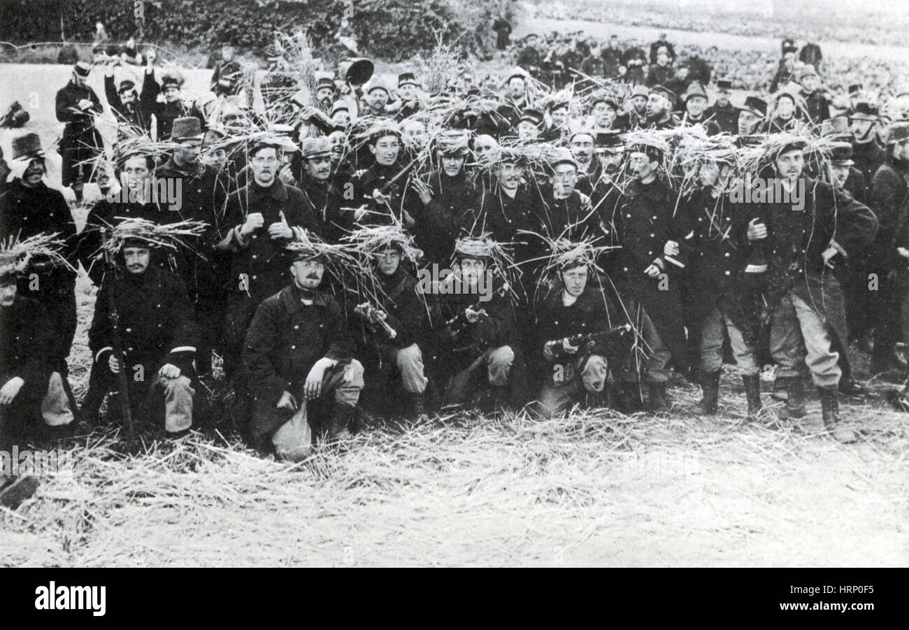 WWI, Belgian Soldiers, Battle of Haelen, 1914 Stock Photo