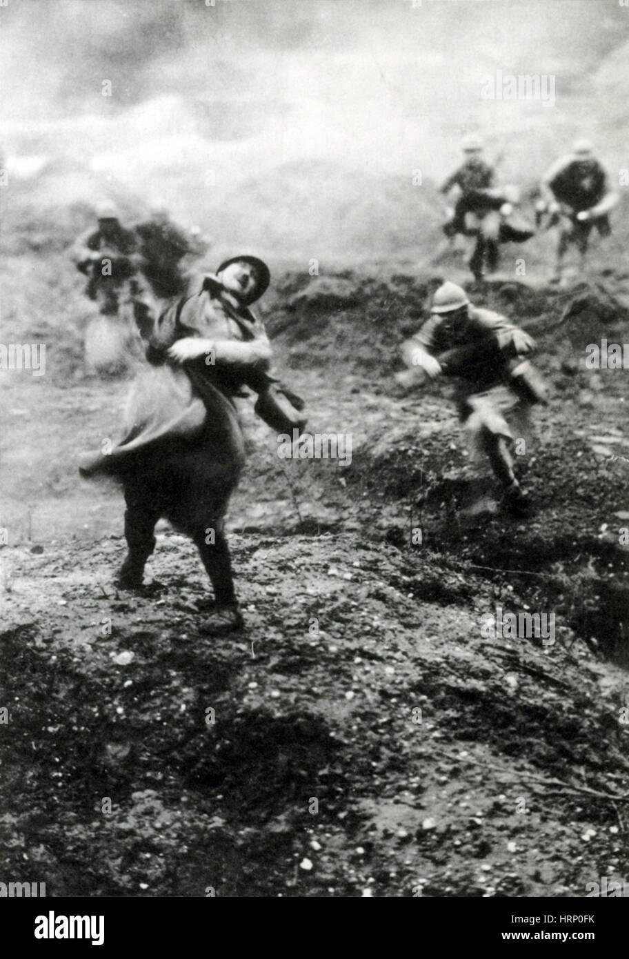 WWI, Soldier's Death, Battle of Verdun, 1916 Stock Photo