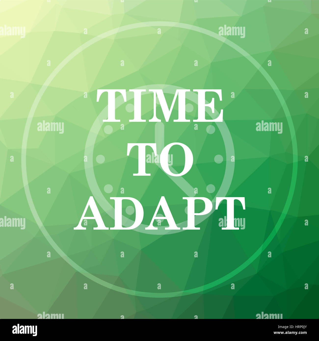 Time to adapt icon. Time to adapt website button on green low poly ...