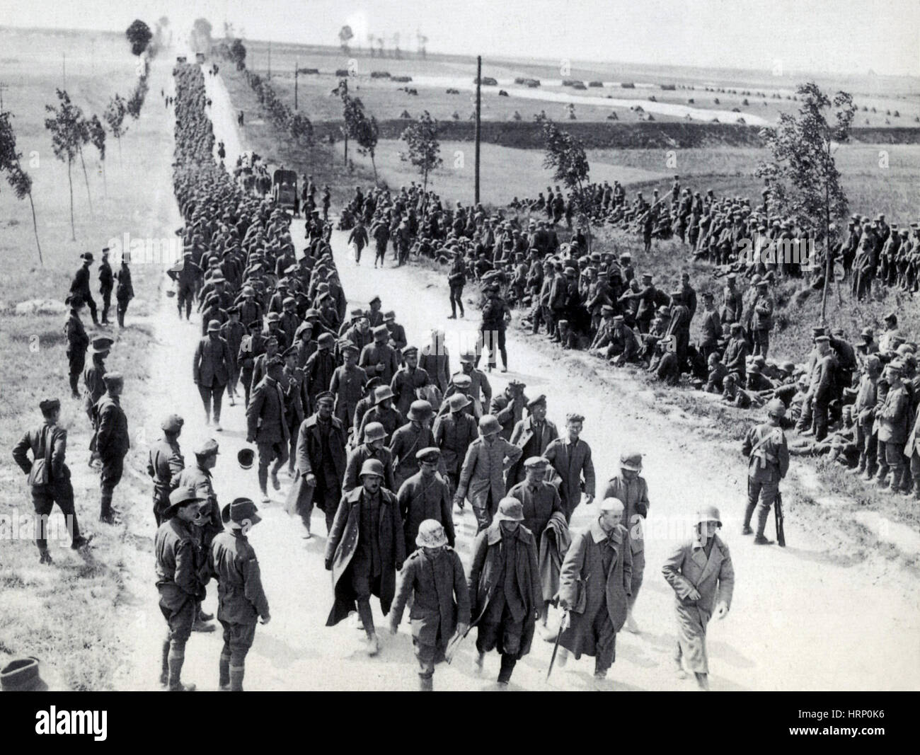 WWI, German POW's, Battle of Amiens, 1918 Stock Photo