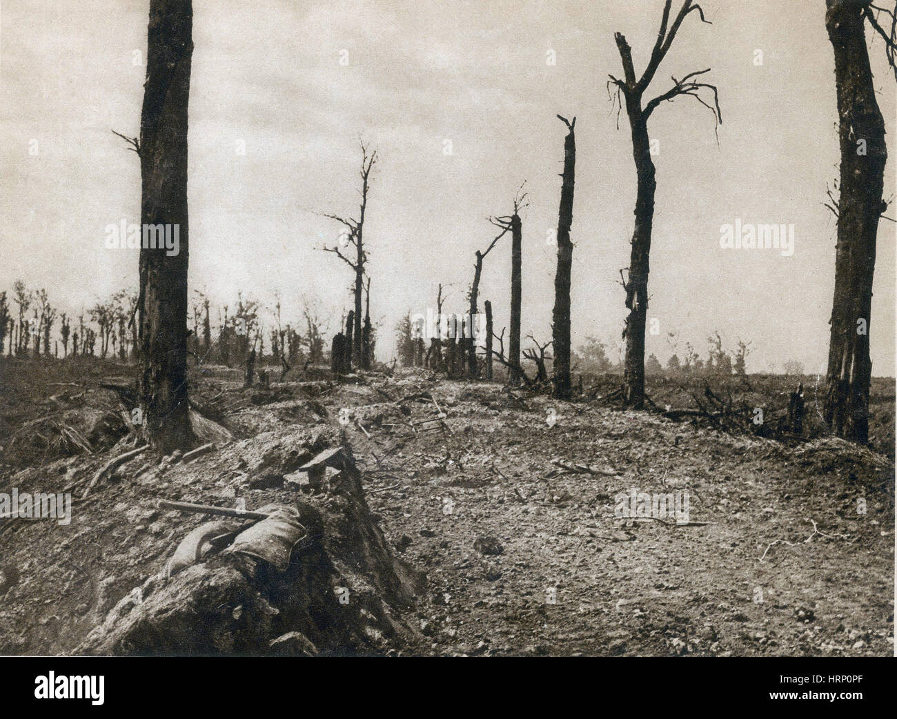 WWI, Ruins of Somme, 1916 Stock Photo